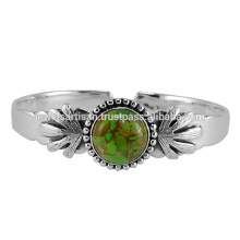 Pulsera de plata esterlina 925 de la piedra preciosa de la turquesa del cobre verde